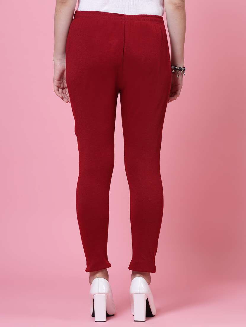 women maroon woolen legging - 20535193 -  Standard Image - 3