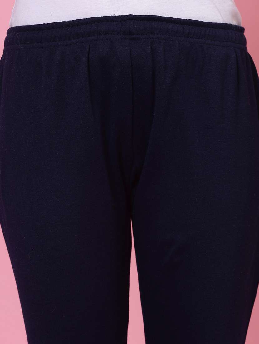 women navy blue woolen legging - 20535196 -  Standard Image - 5