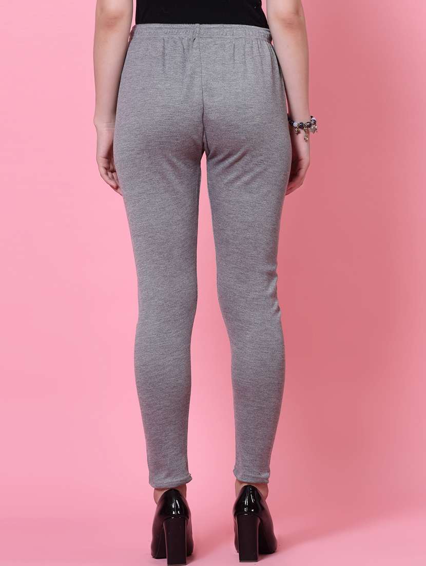women grey  woolen legging - 20535197 -  Standard Image - 3