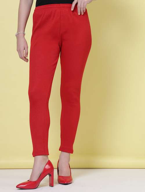 women red woolen legging - 20535199 -  Standard Image - 0