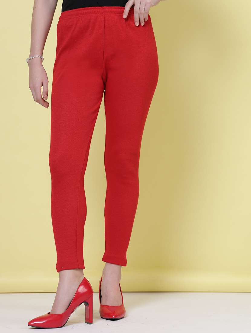 women red woolen legging - 20535199 -  Zoom Image - 0