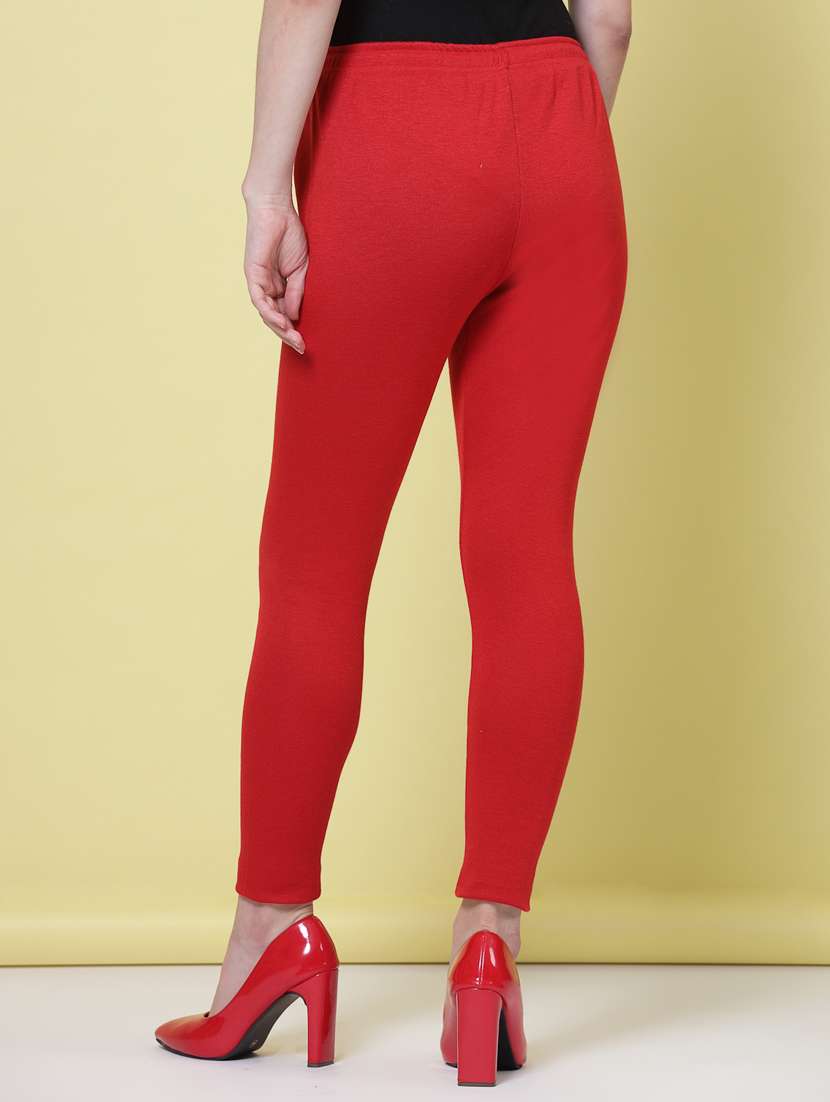women red woolen legging - 20535199 -  Standard Image - 3