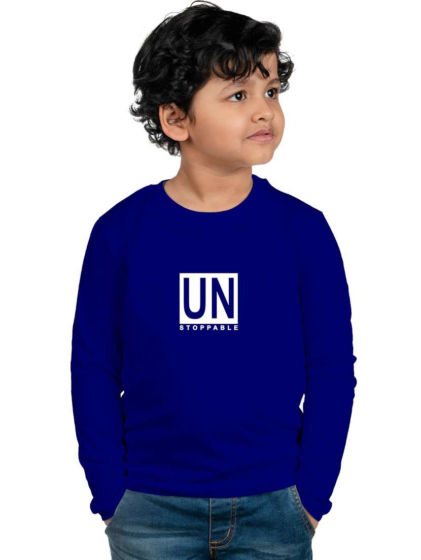 boys round neck typographic printed t-shirt