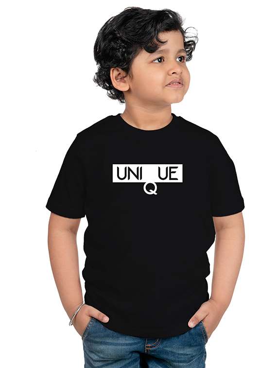 boys round neck typographic printed t-shirt