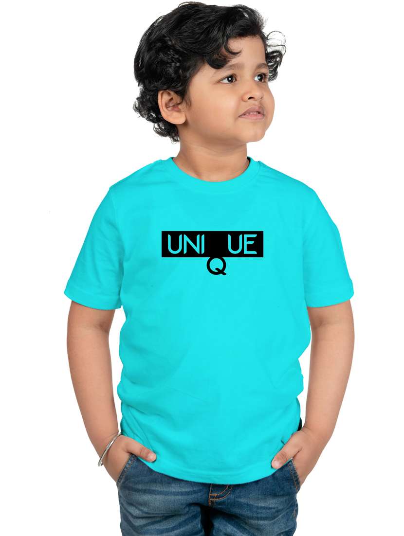 boys round neck typographic printed t-shirt