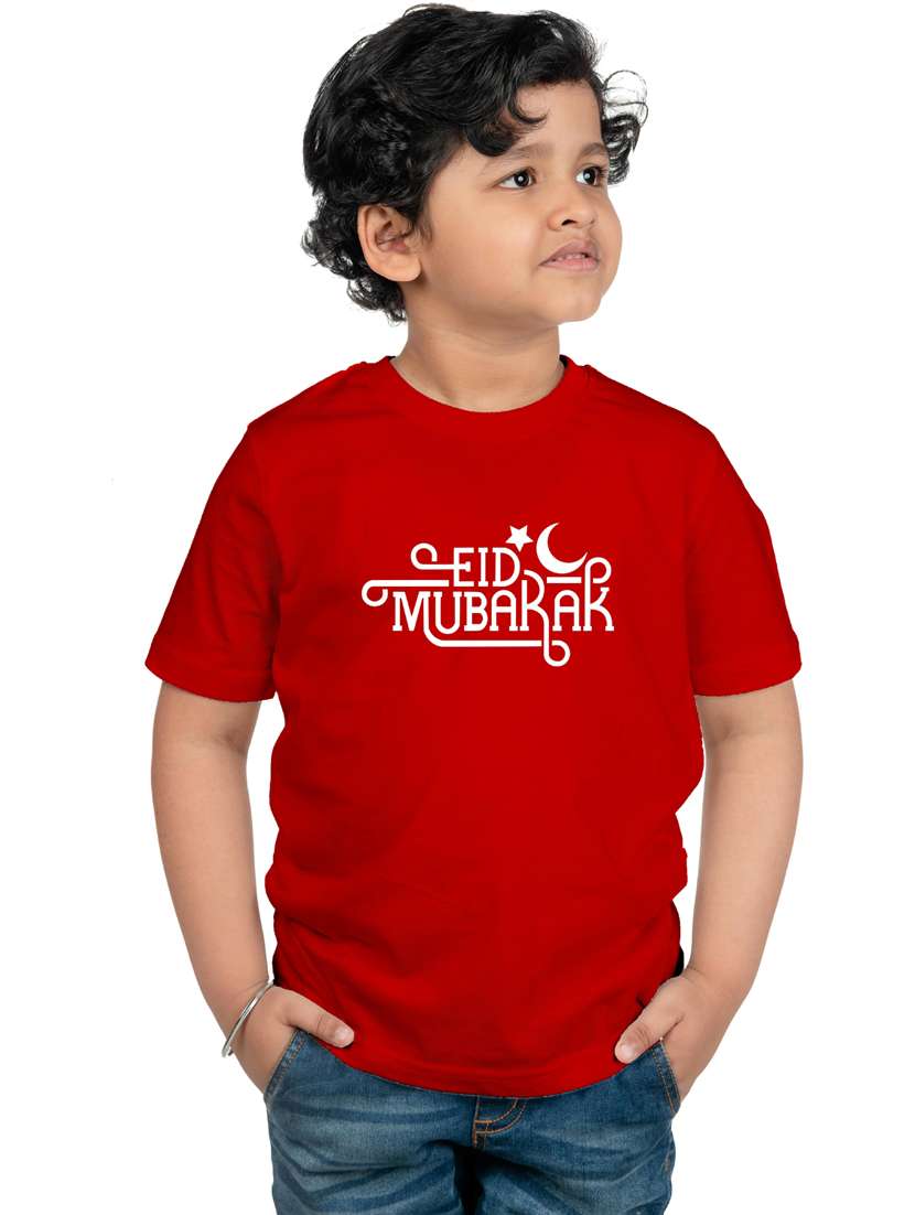 boys round neck chest printed t-shirt