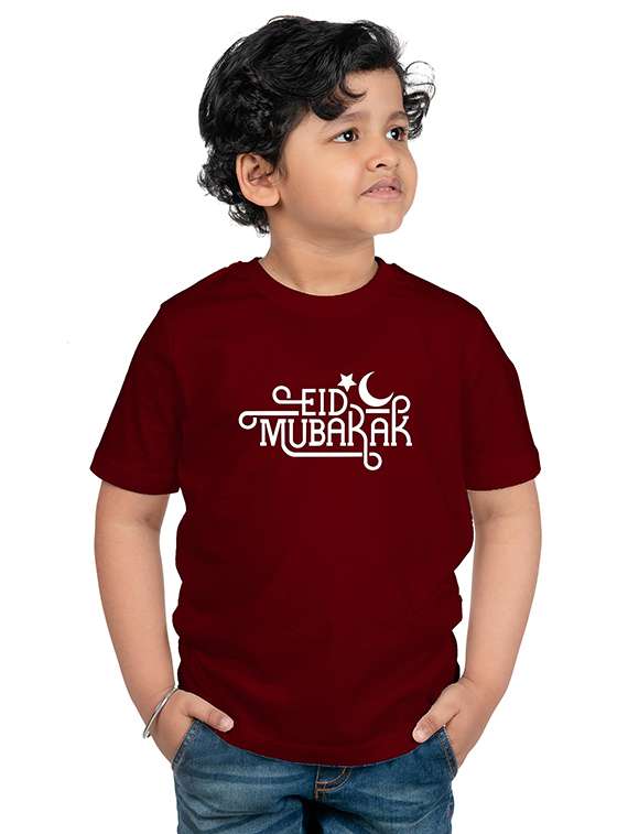 boys round neck typographic printed t-shirt
