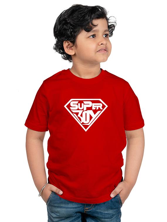 boys round neck typographic printed t-shirt