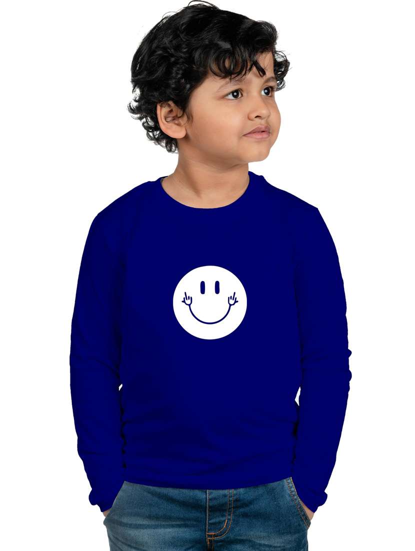 boys round neck chest printed t-shirt