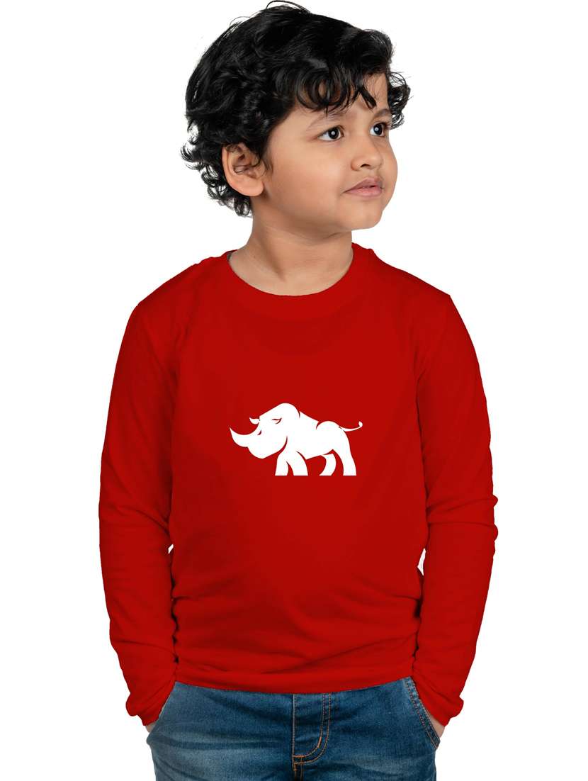 boys round neck chest printed t-shirt