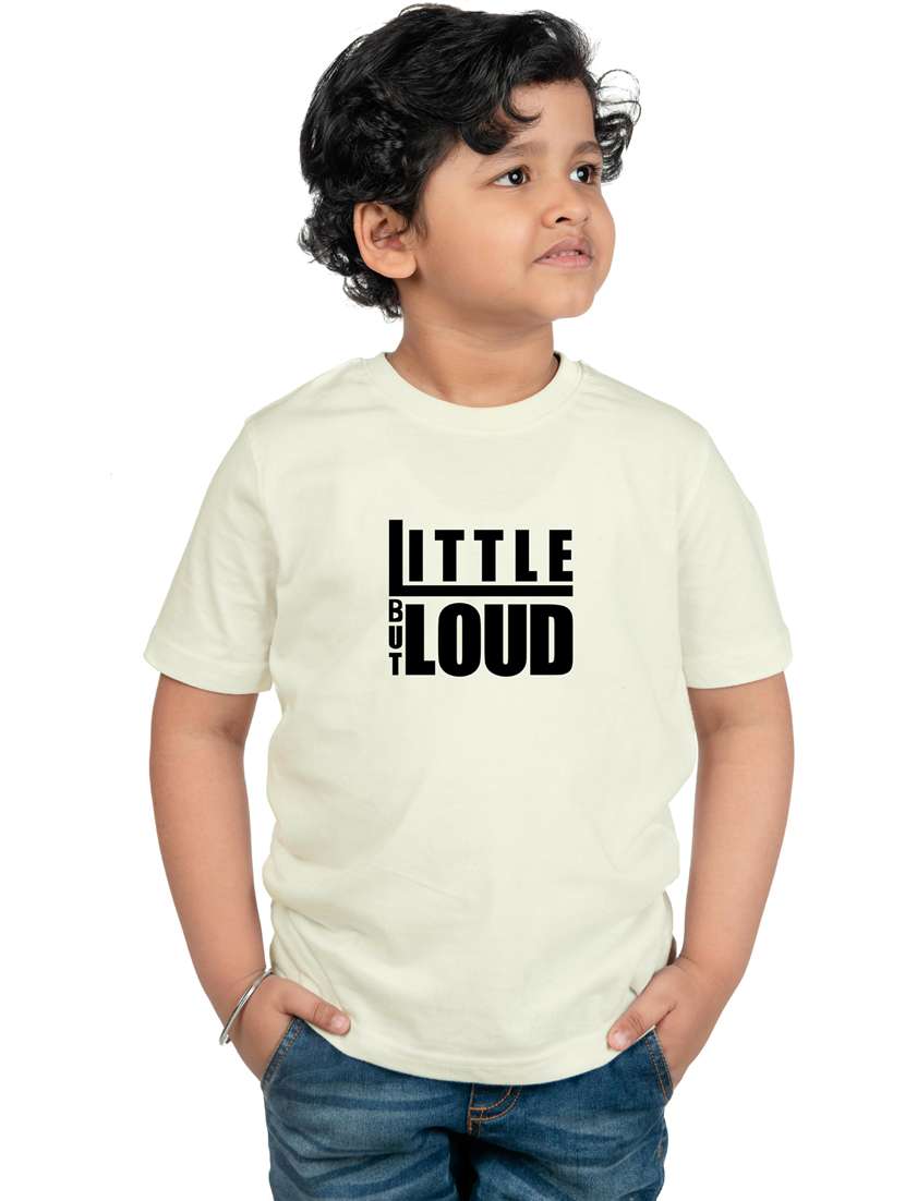 boys round neck typographic printed t-shirt