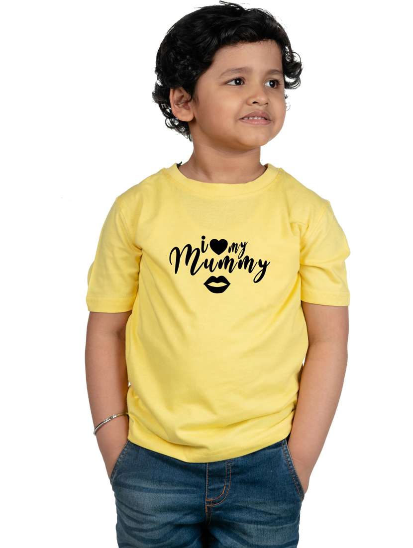 boys round neck typographic printed t-shirt