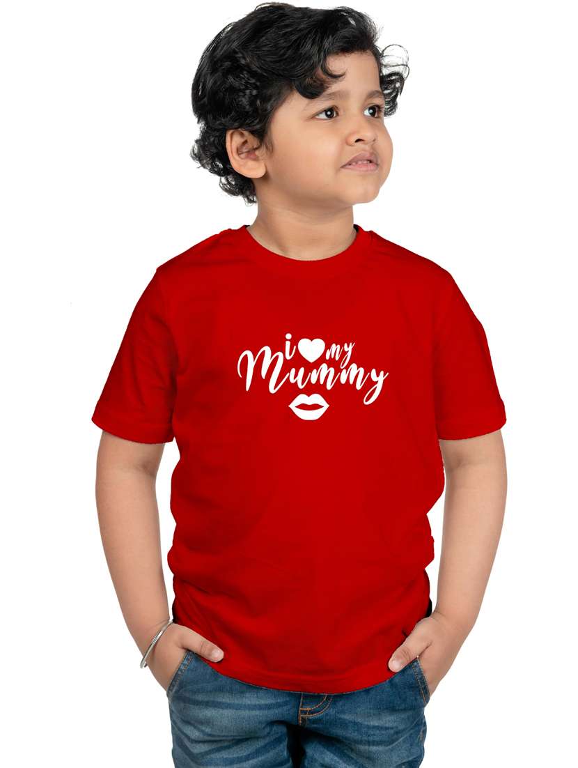 boys round neck typographic printed t-shirt