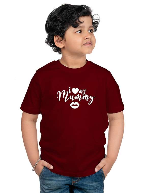 boys round neck typographic printed t-shirt