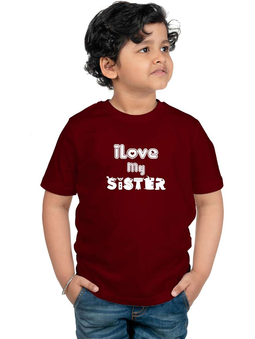 boys round neck typographic printed t-shirt