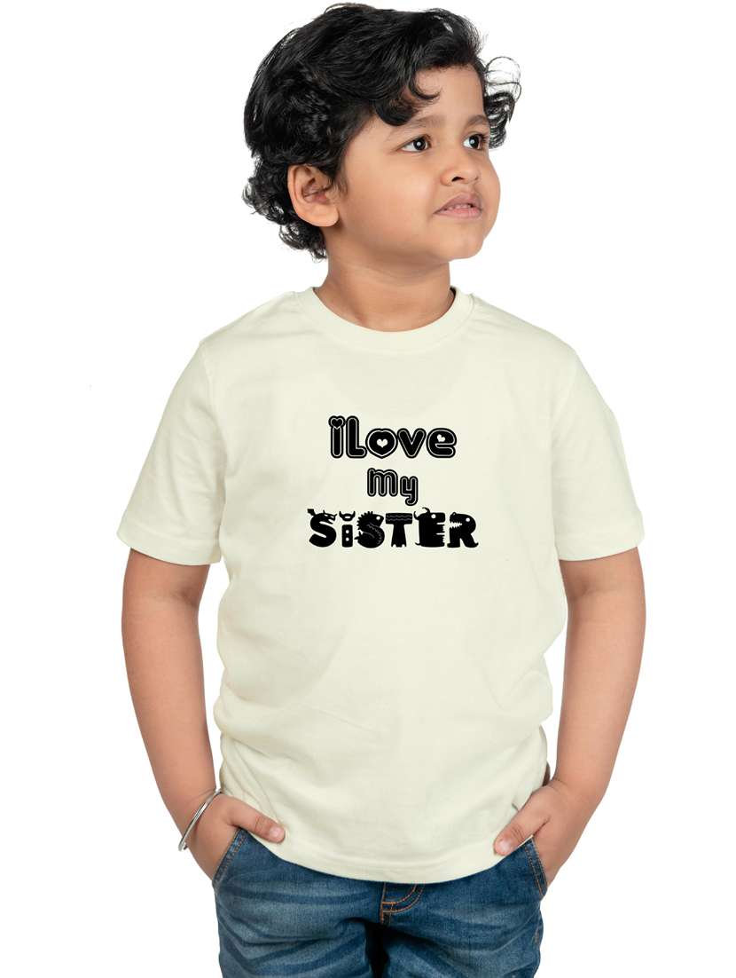 boys round neck typographic printed t-shirt