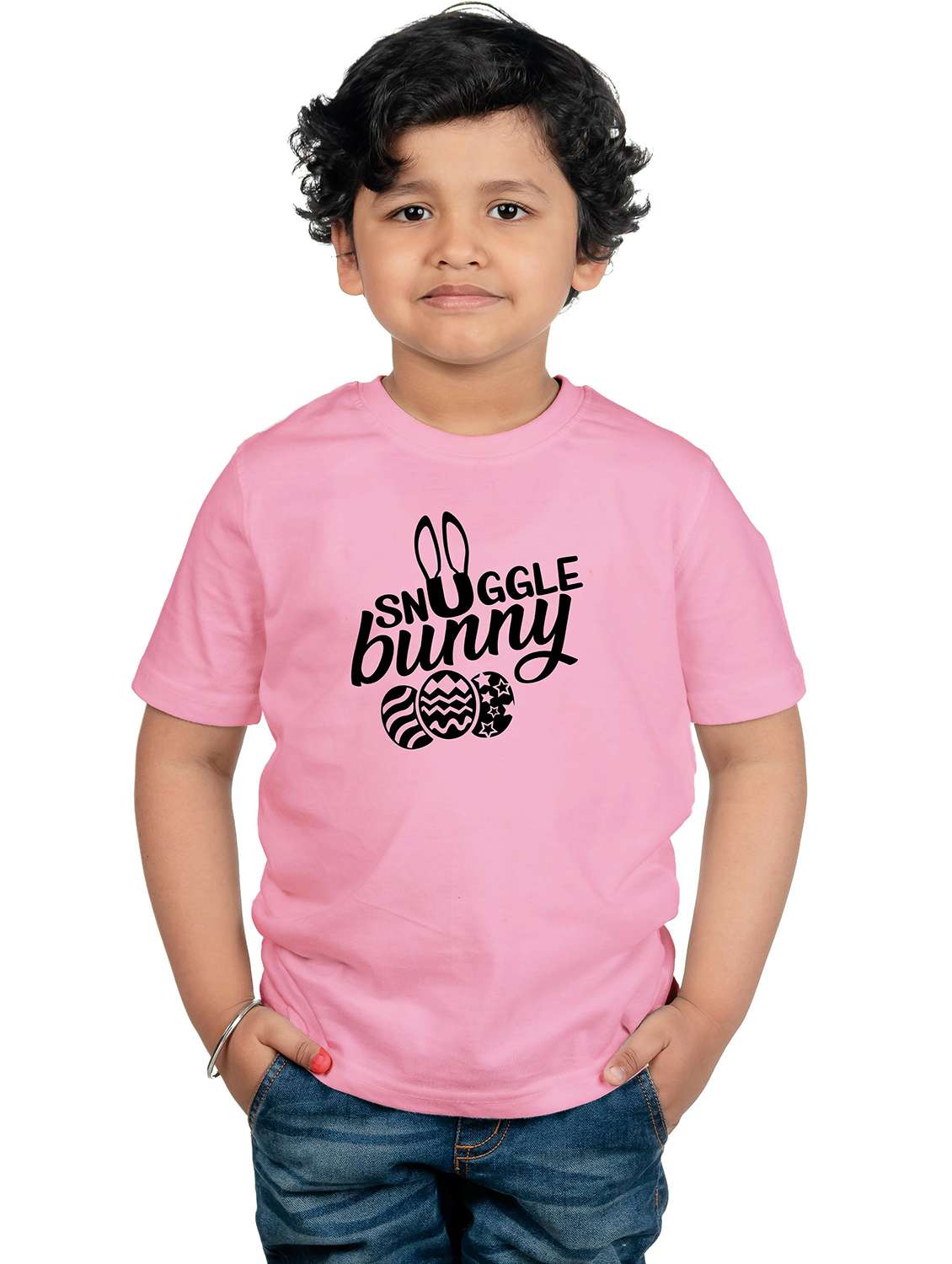 boys round neck typographic printed t-shirt