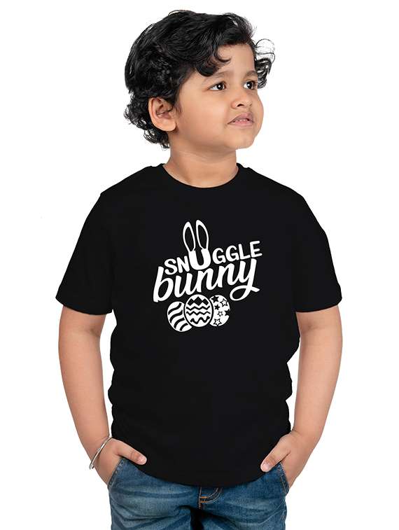 boys round neck typographic printed t-shirt