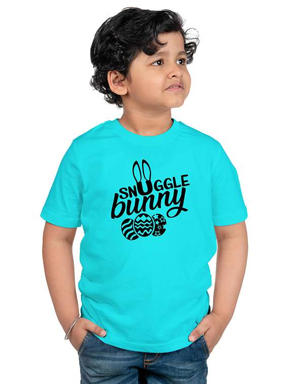 boys round neck typographic printed t-shirt
