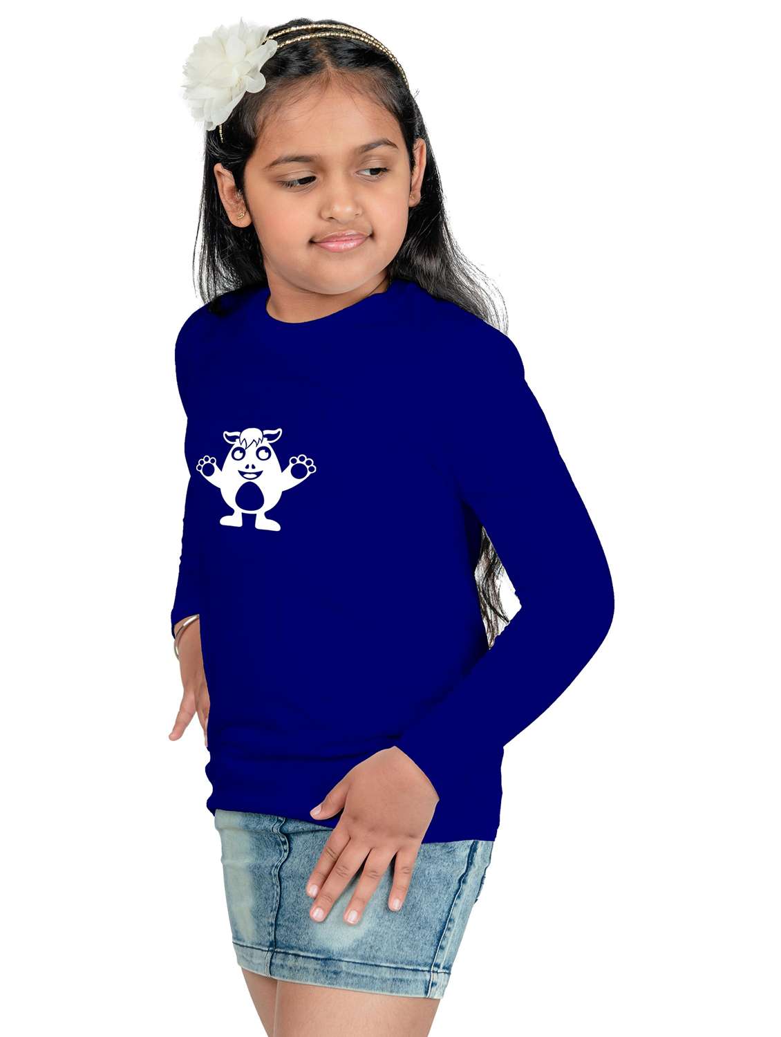 blue cotton blend tee - 20535738 -  Standard Image - 3