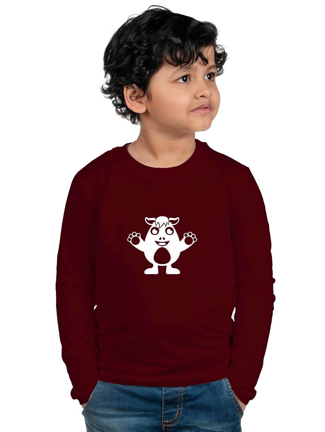 maroon cotton blend tee