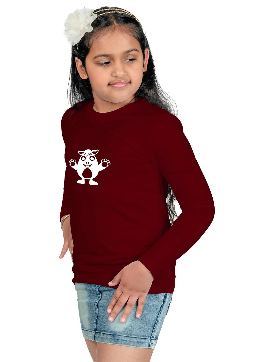 maroon cotton blend tee - 20535742 -  Standard Image - 3