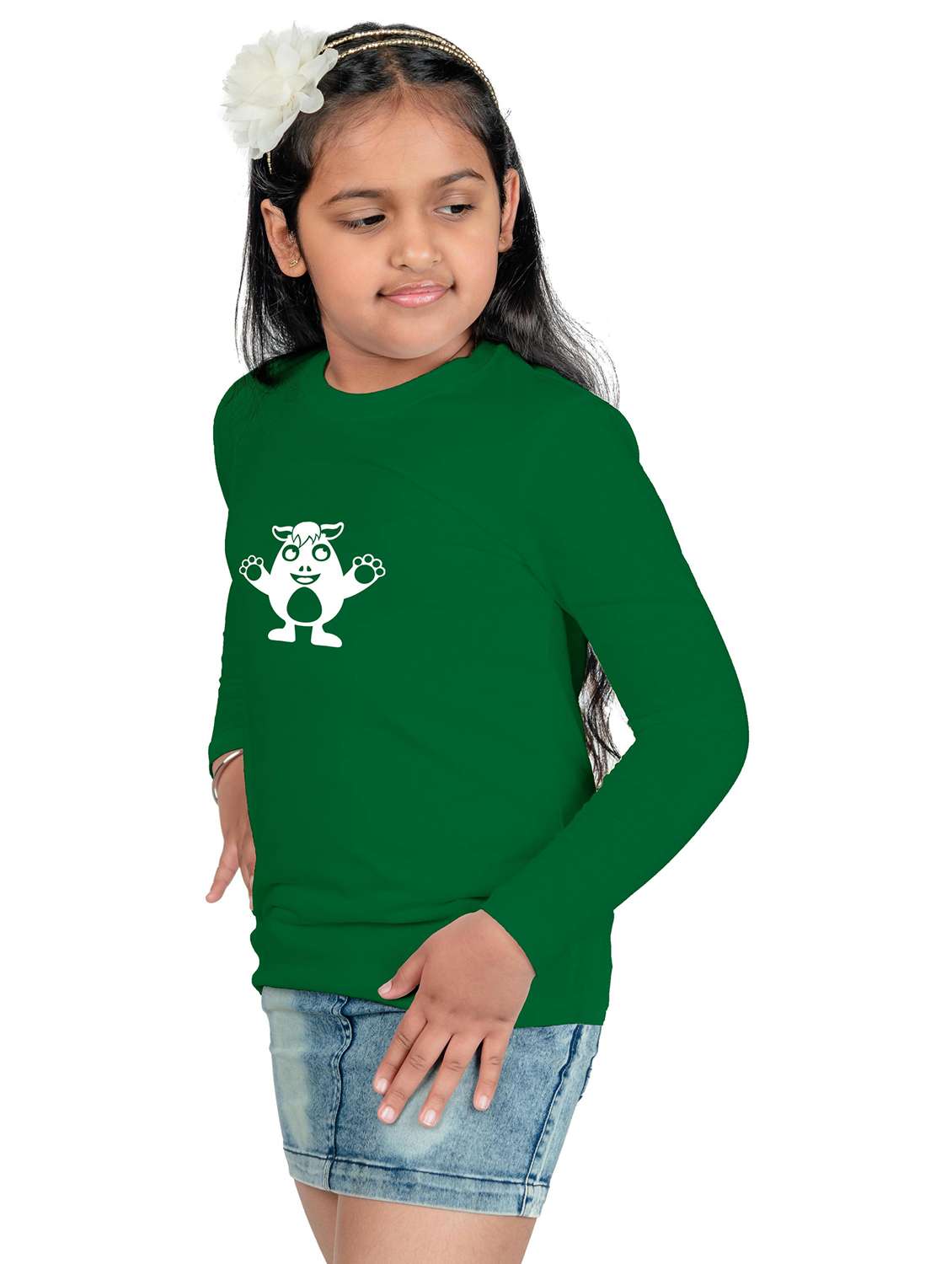 green cotton blend tee - 20535743 -  Standard Image - 3