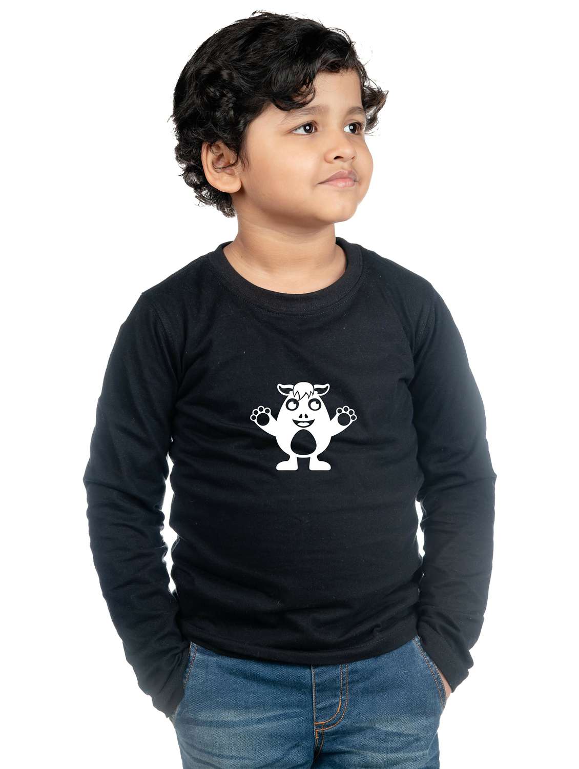 black cotton blend tee