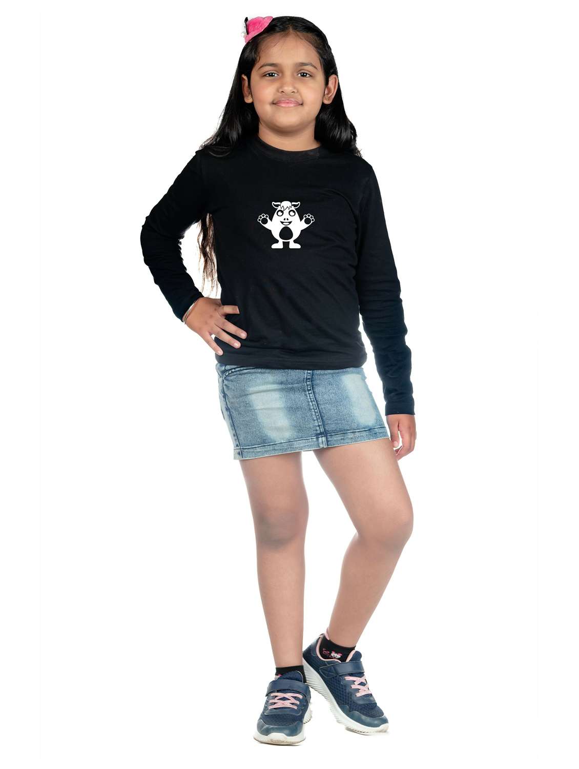 black cotton blend tee - 20535745 -  Standard Image - 3