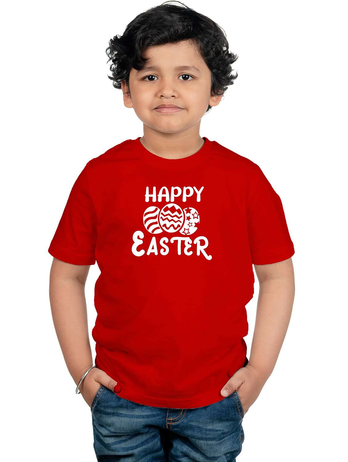 red cotton blend t-shirt
