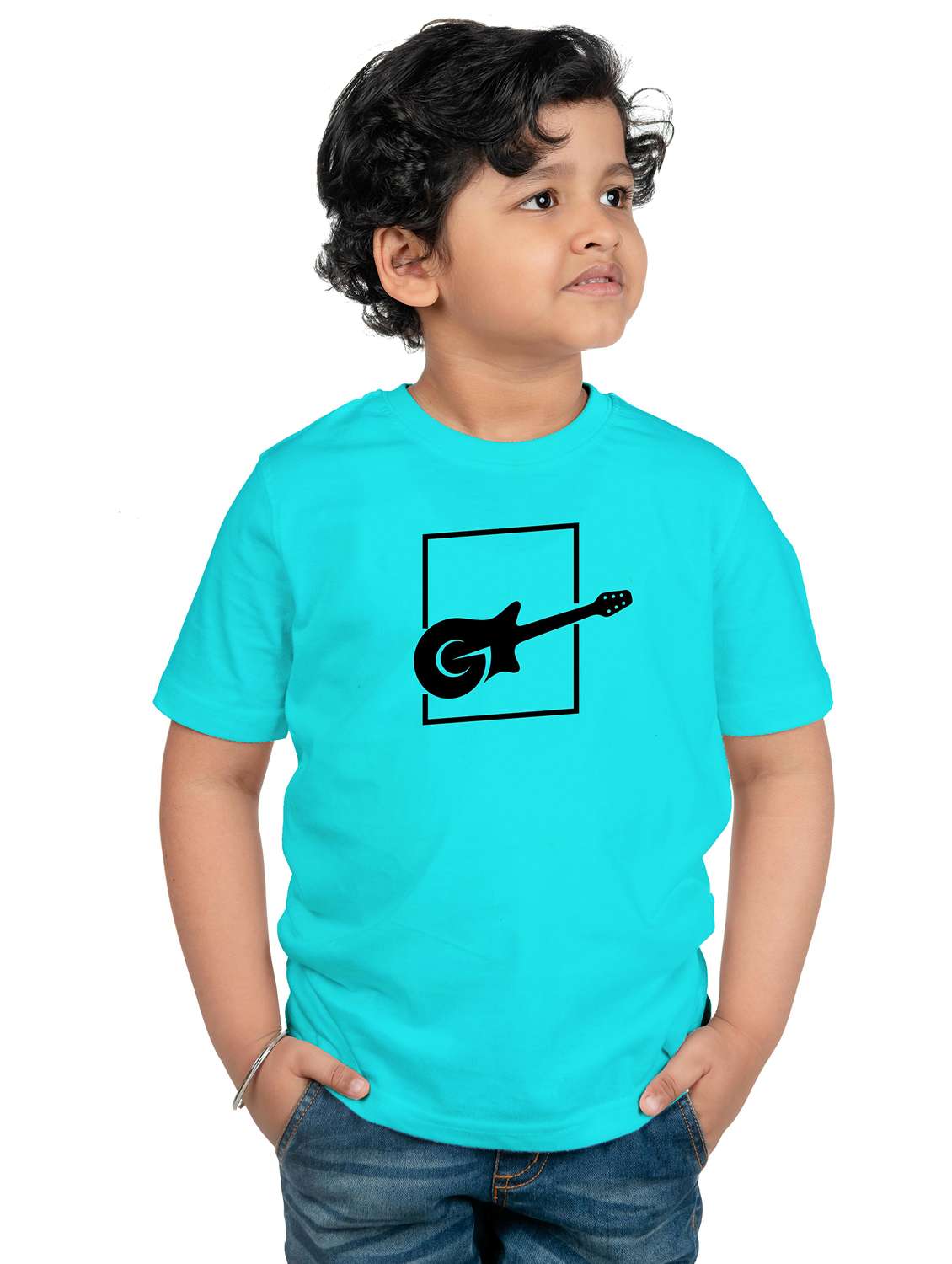 boys turquoise chest graphic tee