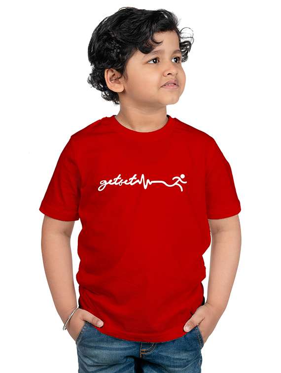 boys round neck typographic printed t-shirt - 20535787 -  Zoom Image - 0