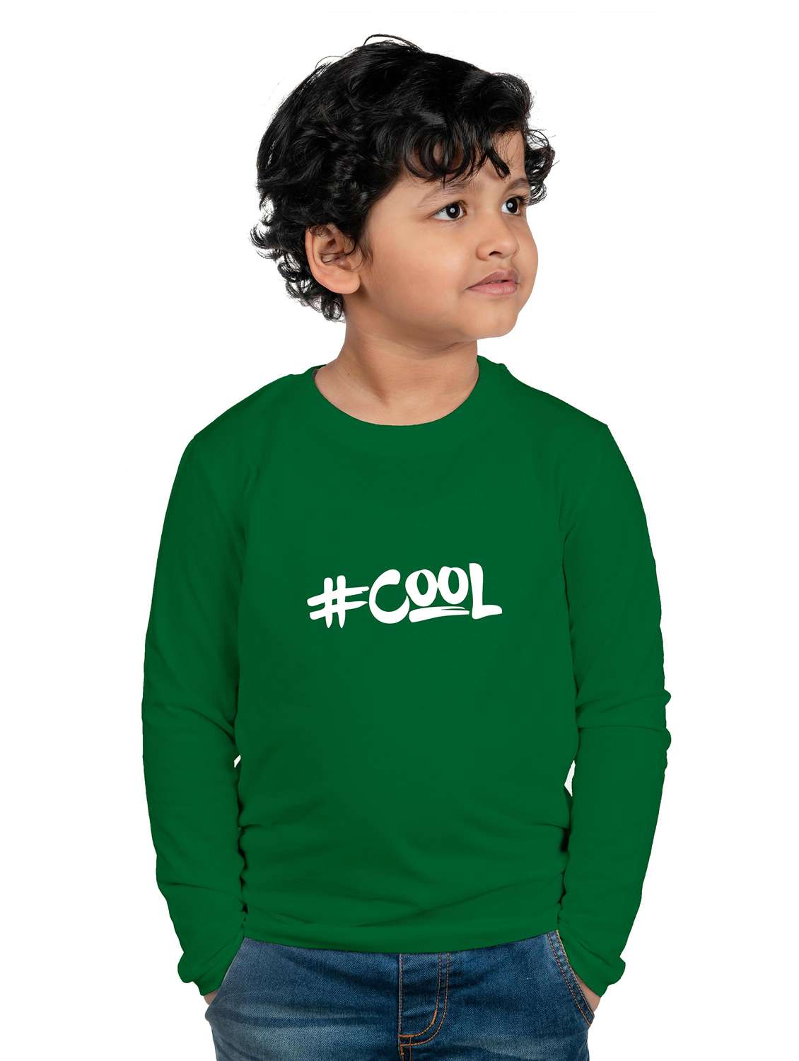 green cotton blend tee