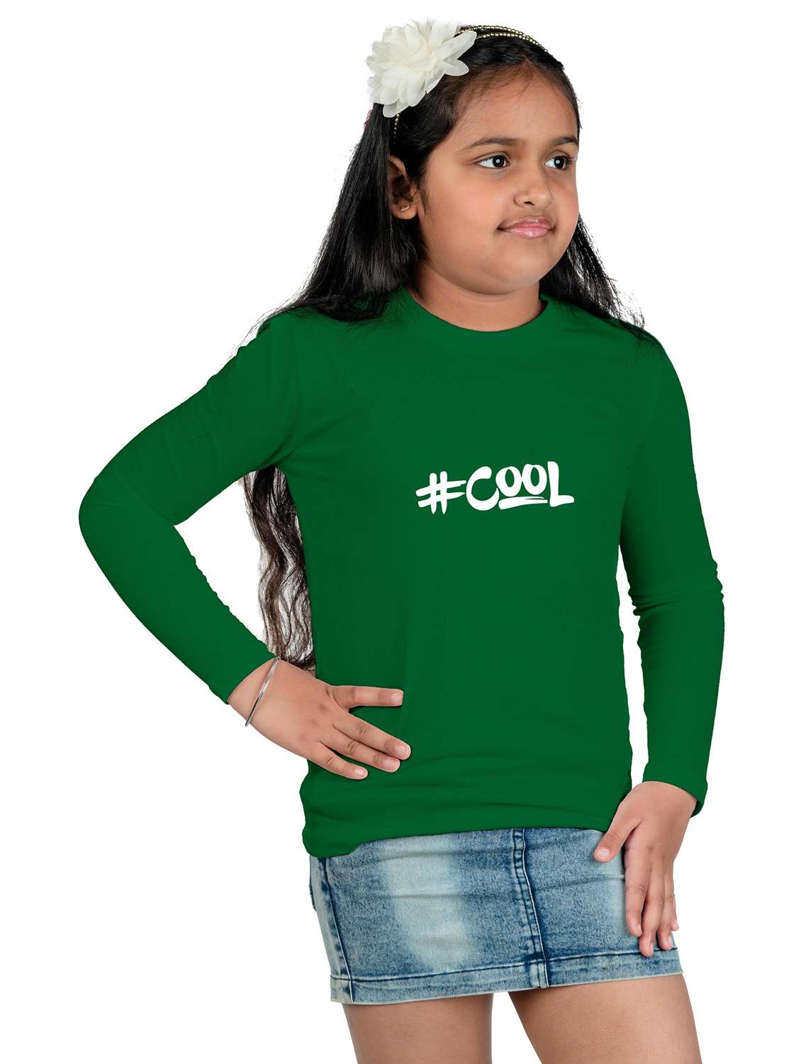 green cotton blend tee - 20535951 -  Standard Image - 3