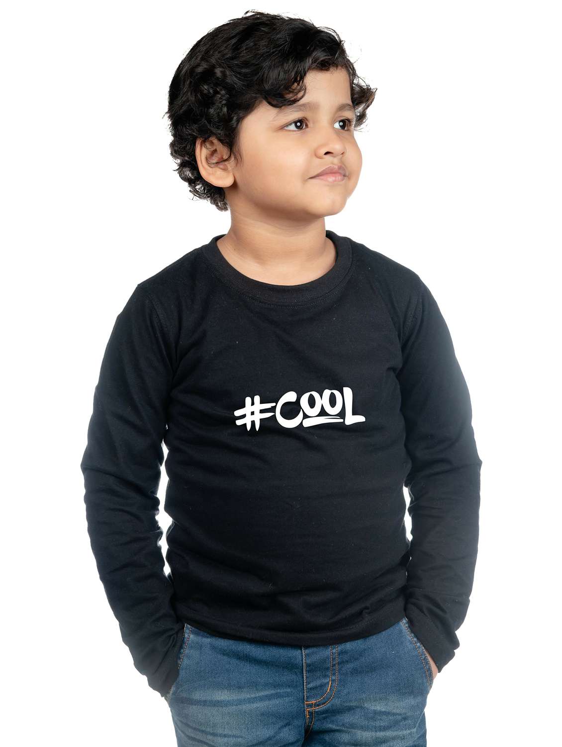 boys round neck chest printed t-shirt