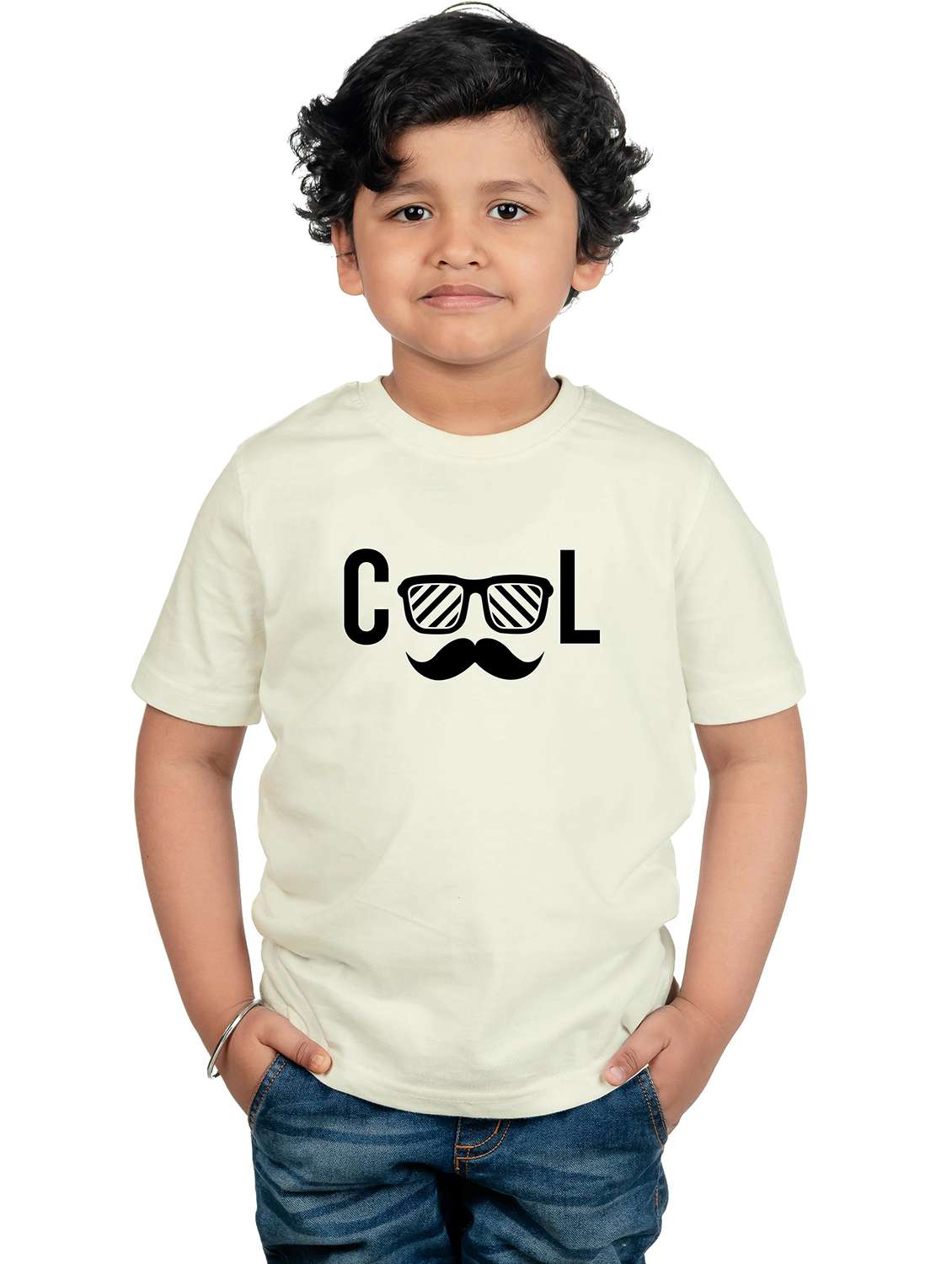boys round neck chest printed t-shirt