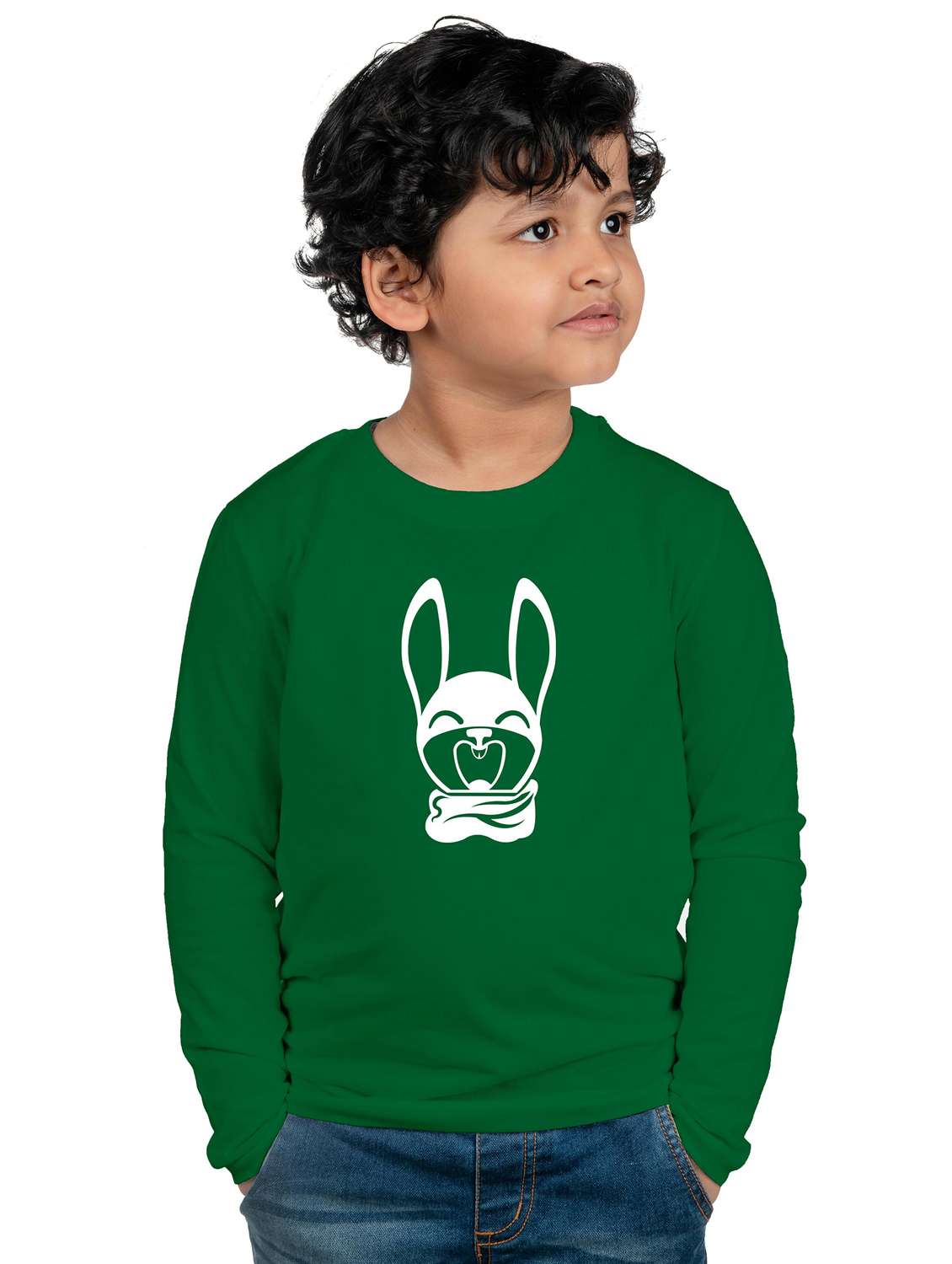 boys round neck chest printed t-shirt