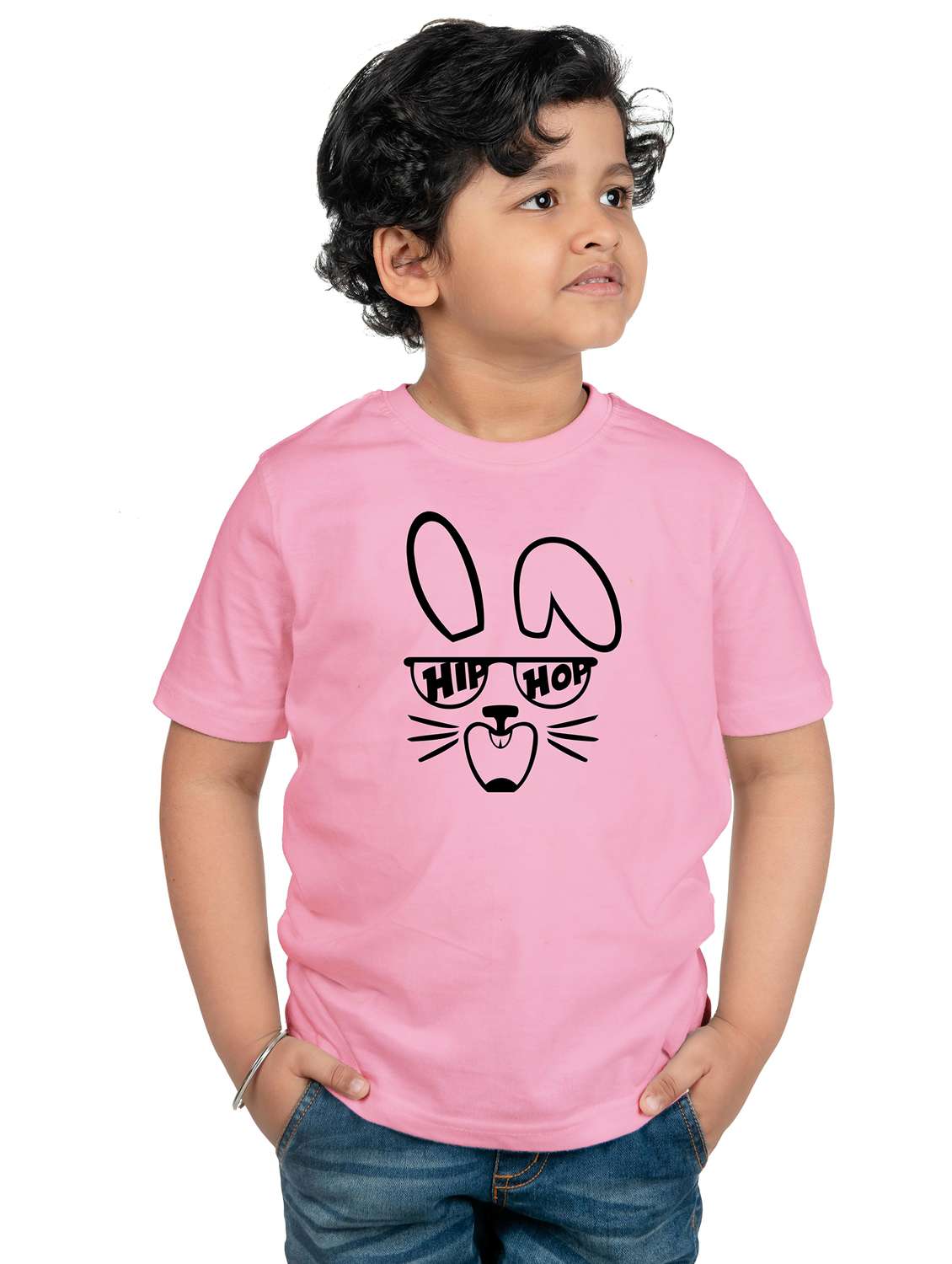 boys round neck chest printed t-shirt
