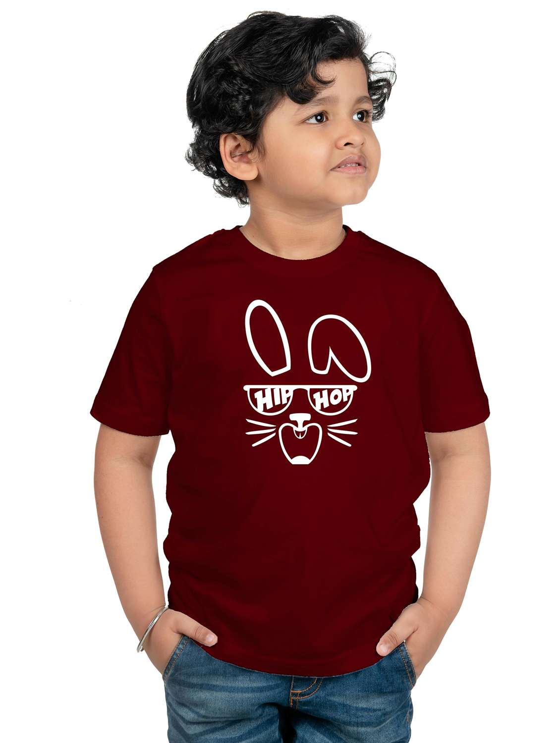 boys round neck chest printed t-shirt
