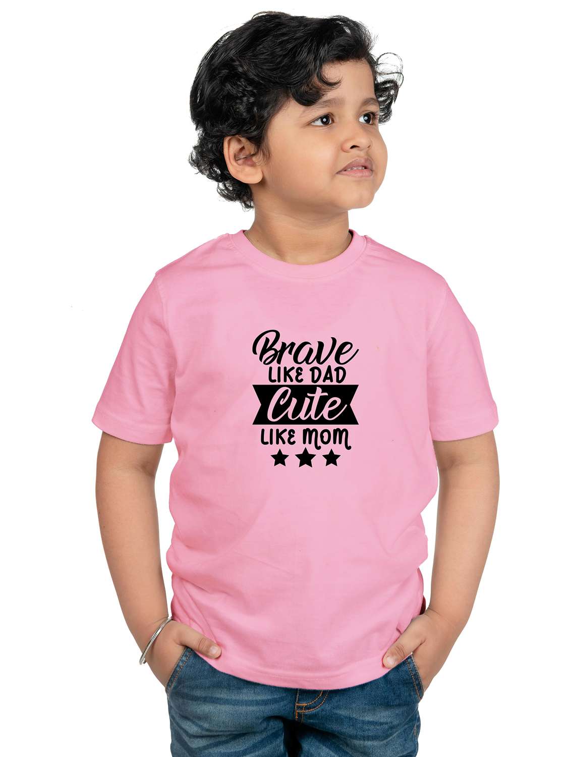 boys round neck chest printed t-shirt