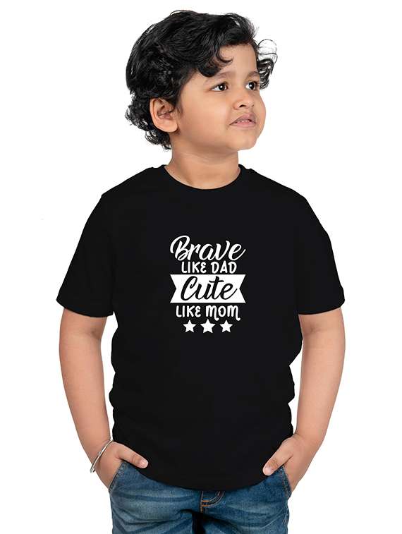 boys round neck chest printed t-shirt