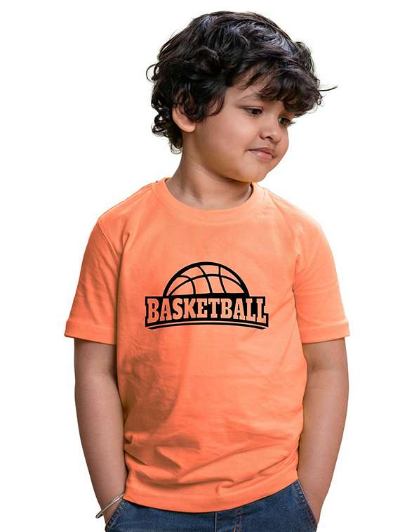 boys round neck chest printed t-shirt