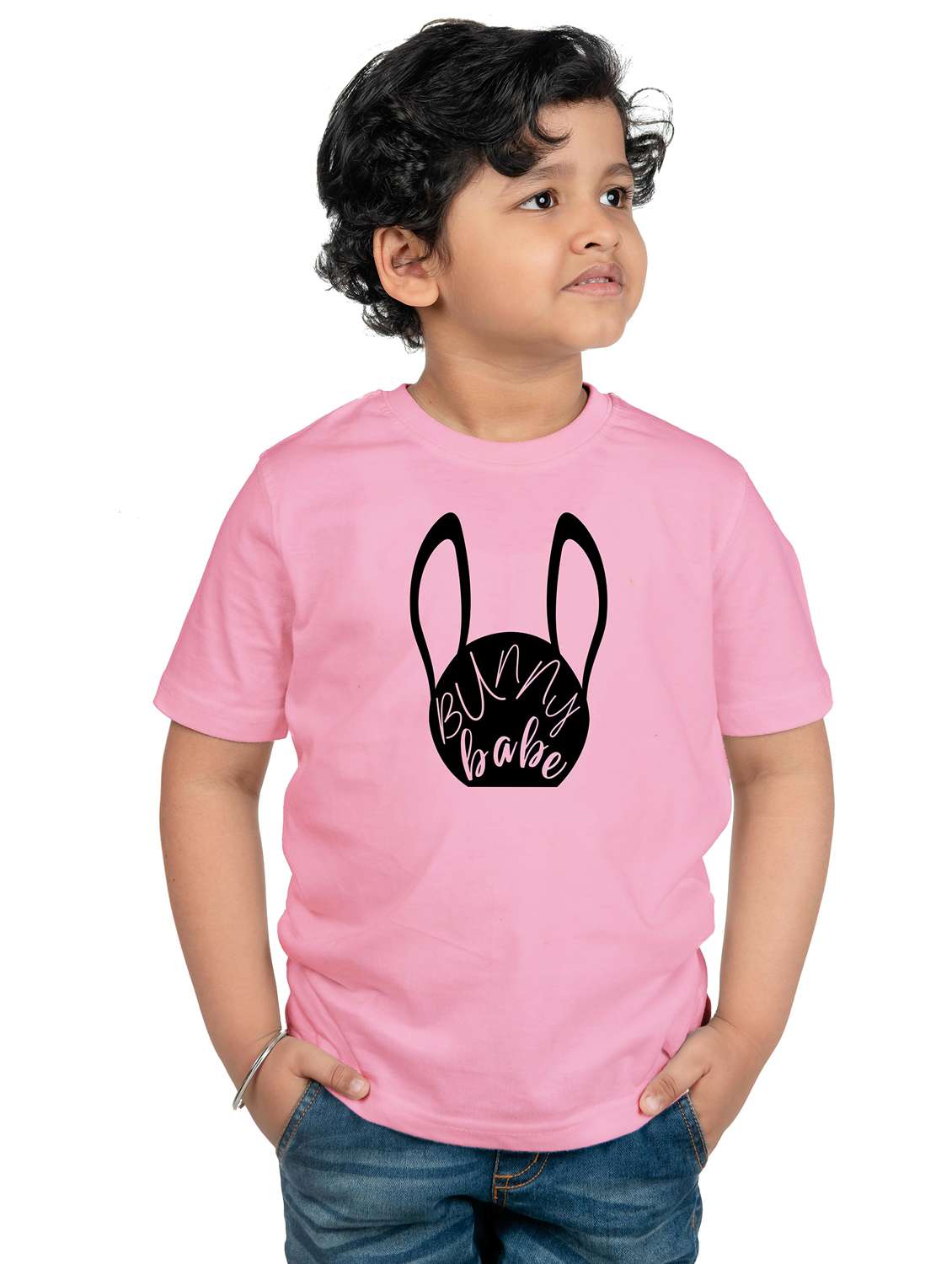 boys round neck chest printed t-shirt