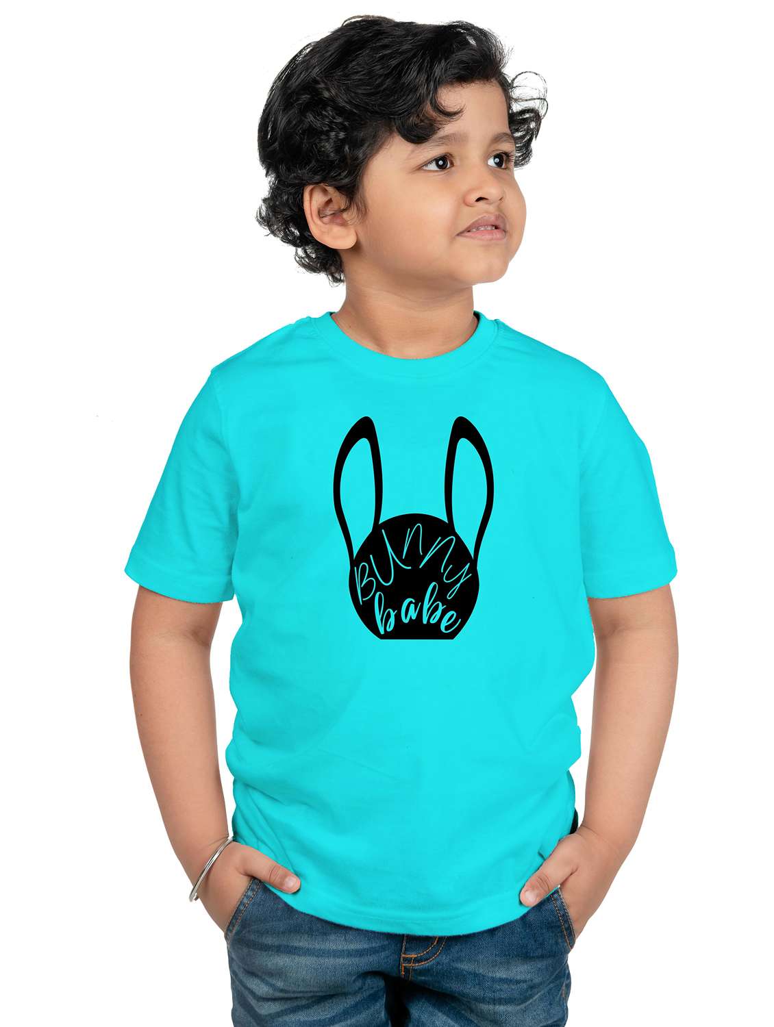 boys round neck chest printed t-shirt