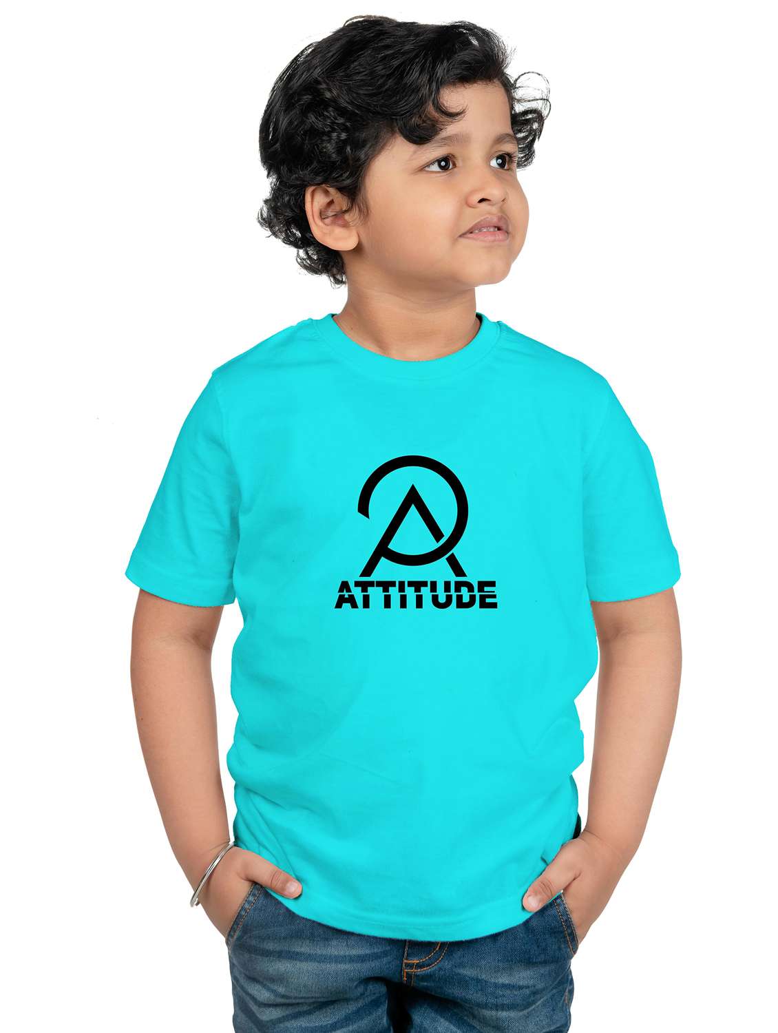 boys round neck chest printed t-shirt
