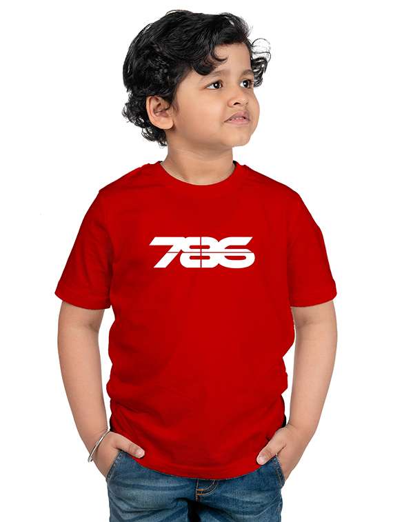 boys round neck chest printed t-shirt