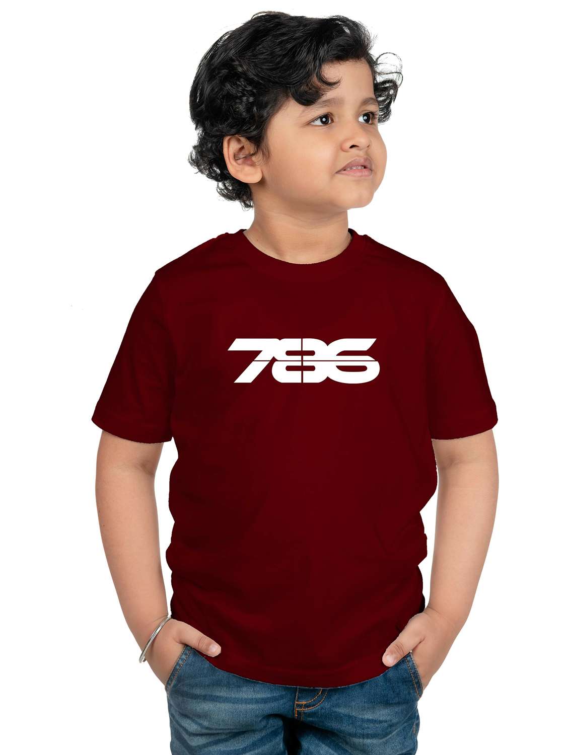 boys round neck chest printed t-shirt