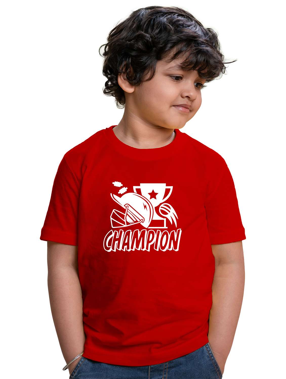 boys round neck front printed t-shirt - 20536112 -  Zoom Image - 0