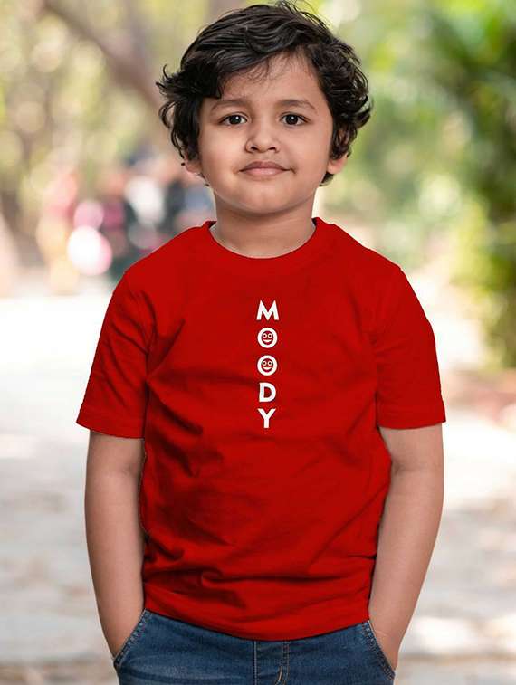 boys round neck chest printed t-shirt