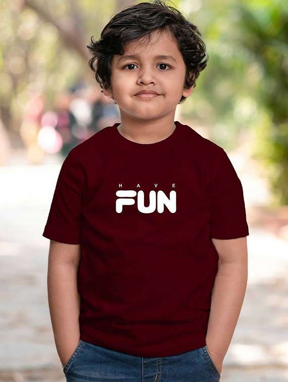 maroon cotton blend tee